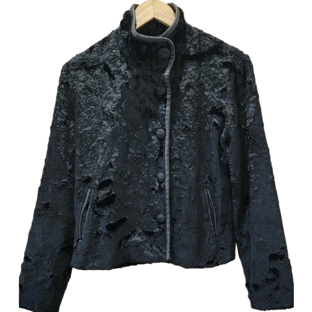 Ulla Johnson Black Faux Lamb Leather Trim Size M Women's Jacket Coat - Picture 5 of 10